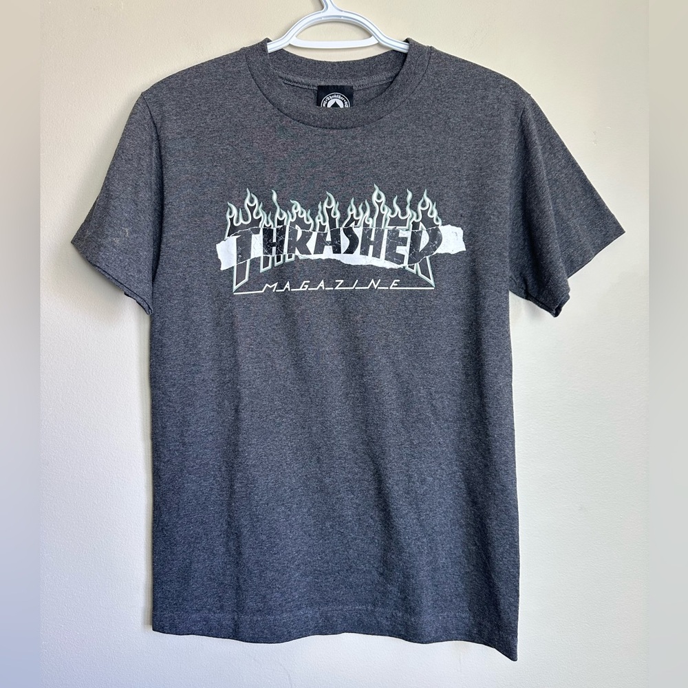 Thrasher Size S Gray Short Sleeve Tee Iconic Design